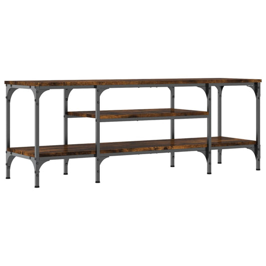 TV Cabinet Smoked Oak 121x35x45 cm Engineered Wood&Iron TV Cabinet Smoked Oak 121x35x45 cm Engineered Wood&Iron