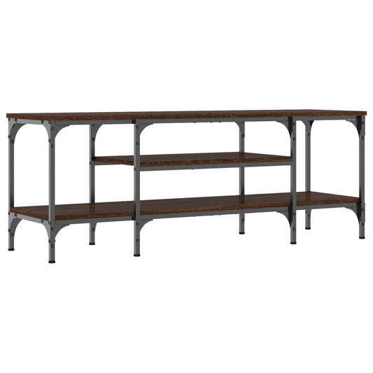 TV Cabinet Brown Oak 121x35x45 cm Engineered Wood&Iron TV Cabinet Brown Oak 121x35x45 cm Engineered Wood&Iron