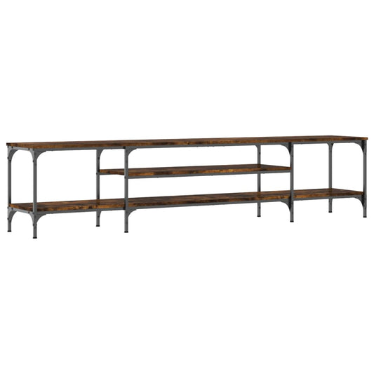 TV Cabinet Smoked Oak 201x35x45 cm Engineered Wood&Iron TV Cabinet Smoked Oak 201x35x45 cm Engineered Wood&Iron