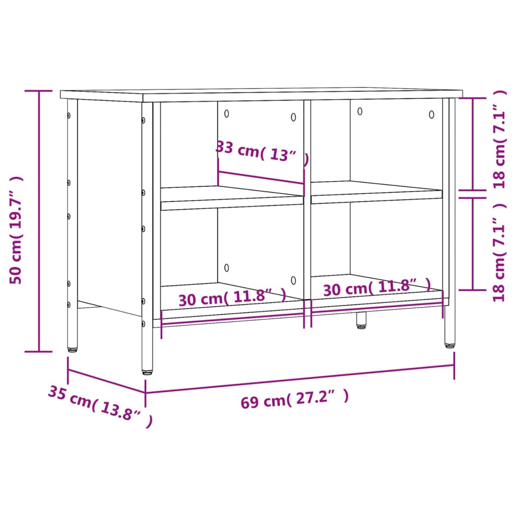 Shoe Cabinet Grey Sonoma 4 compartments