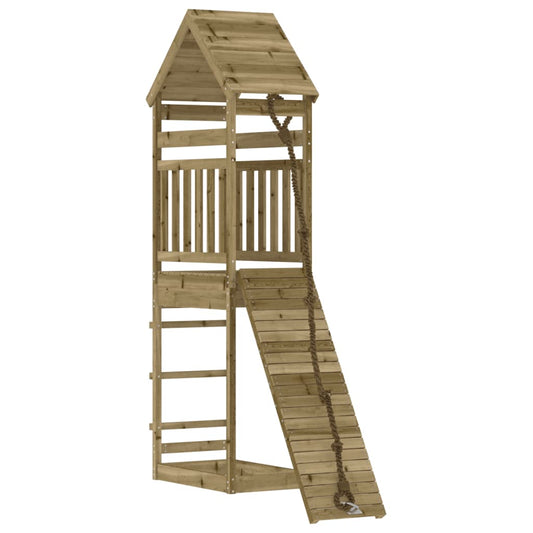 Playhouse with Climbing Wall Impregnated Wood Pine Playhouse with Climbing Wall Impregnated Wood Pine