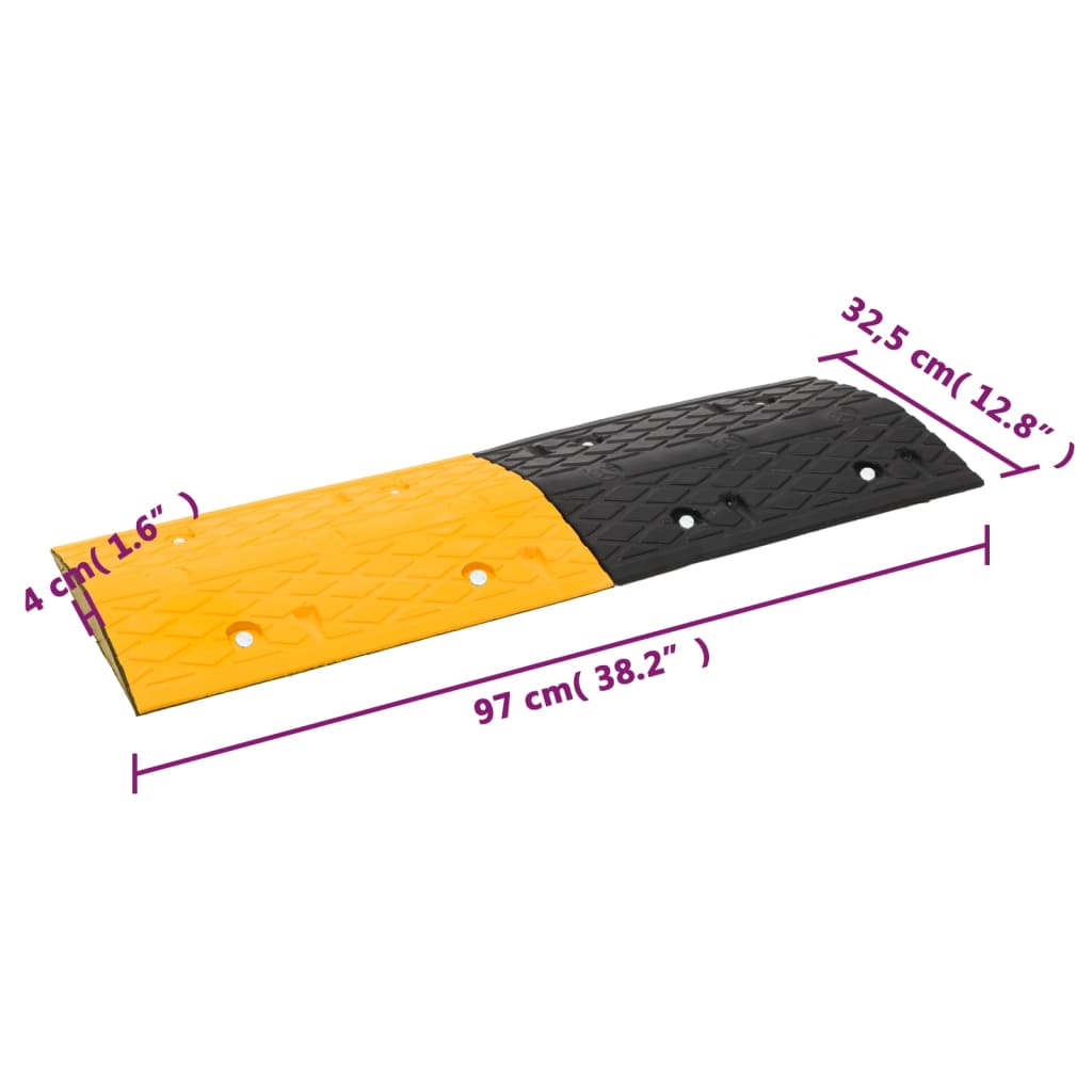 Speed Hump 4 pcs Yellow&Black 97x32,5x4 cm Rubber