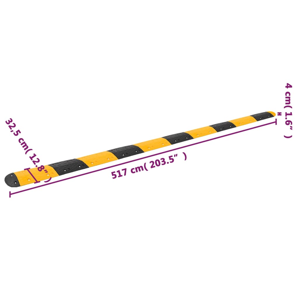 Speed Hump Yellow&Black 517x32.5x4 cm Rubber