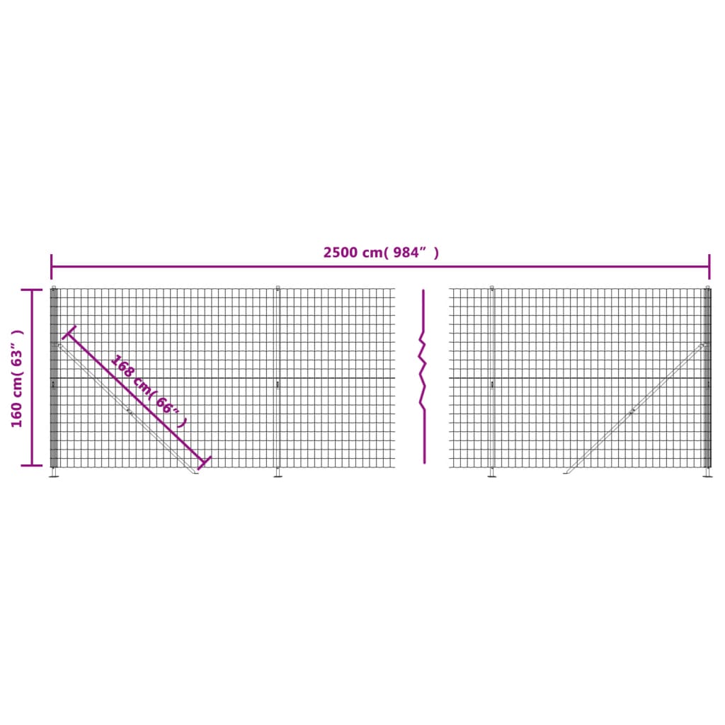 Wire Mesh Fence with Flange Green 1,6x25 m