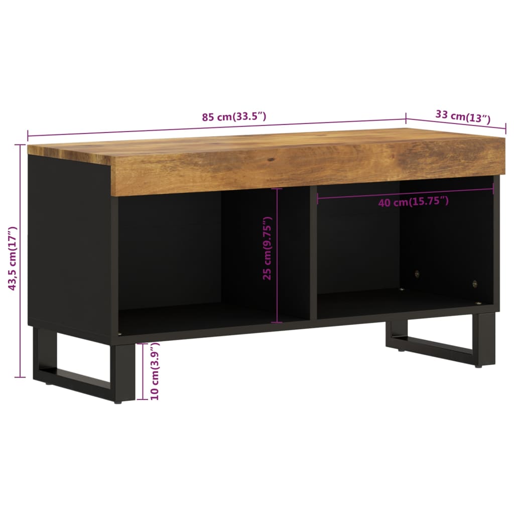 TV Cabinet 85x33x43.5 cm Solid Wood Mango