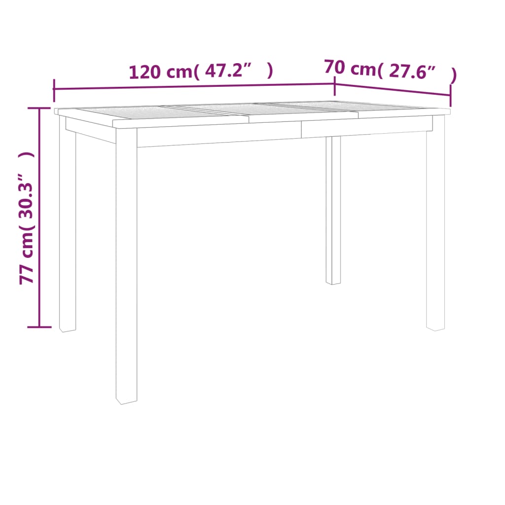 7 Piece Garden Dining Set Solid Wood Teak