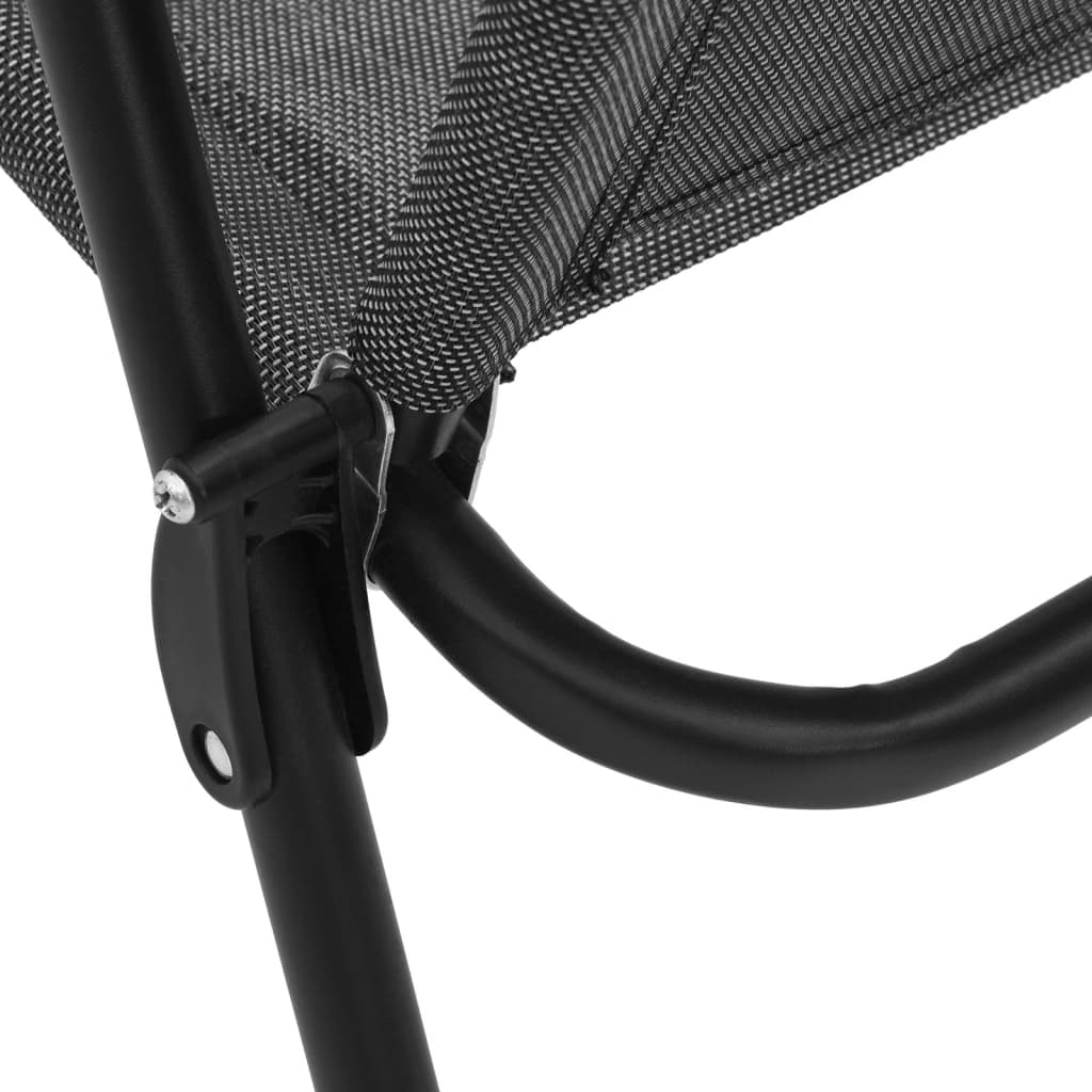 Folding Chairs 4 pcs Melange Grey Steel and Textilene