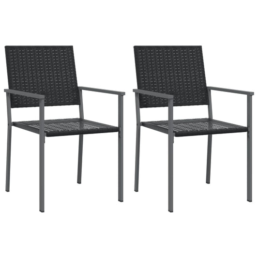 Garden Chairs 2 pcs Black 54x62.5x89 cm Poly Rattan Garden Chairs 2 pcs Black 54x62.5x89 cm Poly Rattan