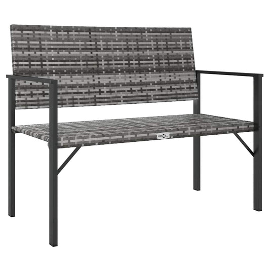 2-Seater Garden Bench Grey Poly Rattan 2-Seater Garden Bench Grey Poly Rattan