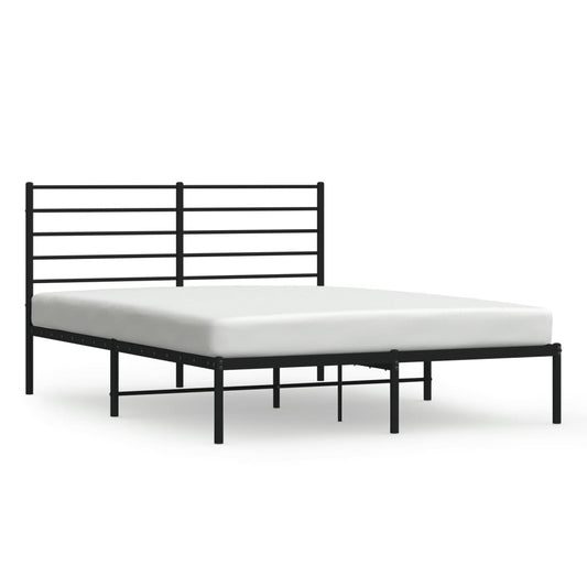 Metal Bed Frame without Mattress with Headboard Black 120x200cm Metal Bed Frame without Mattress with Headboard Black 120x200cm