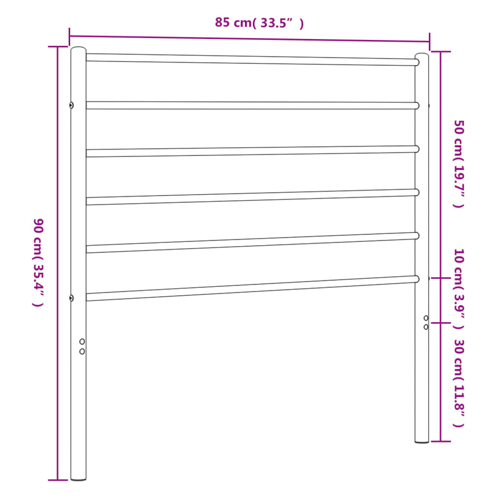 Metal Replace Headboard White 80 cm