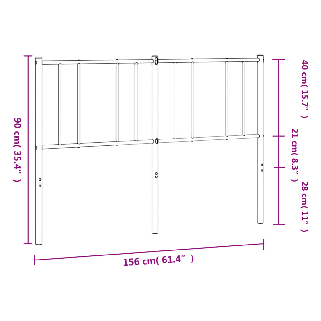 Metal Replace Headboard White 150 cm