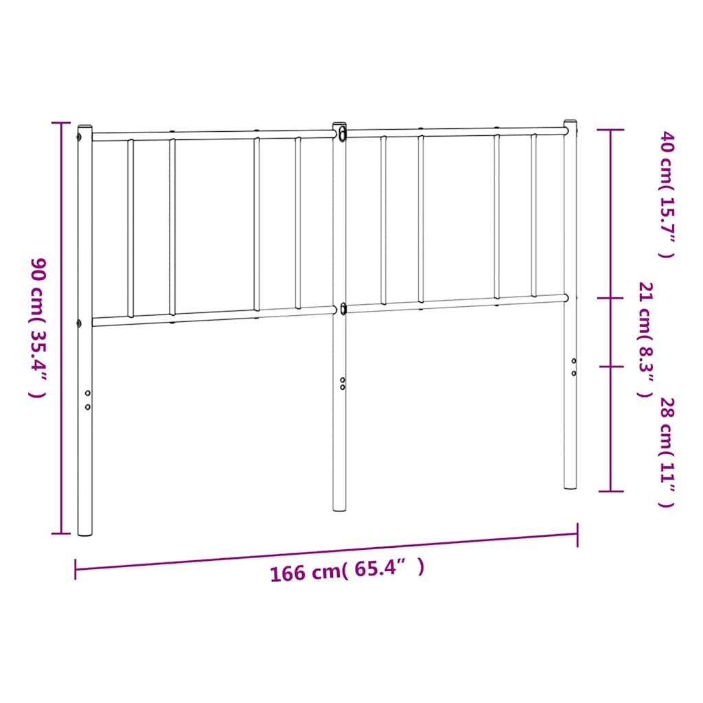 Headboard | White | Steel | Double | Headboard | Rectangular