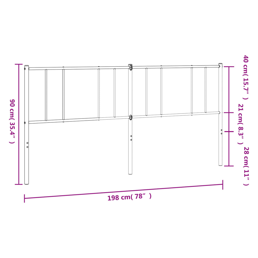 Headboard | White | Powder-Coated Steel | Double | Tough | Headboard