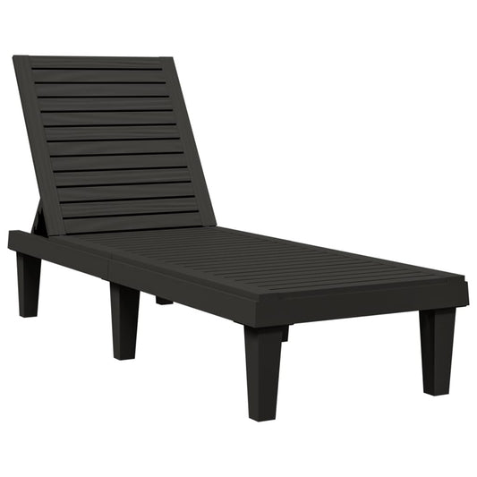 Sun Lounger Black 155x58x83 cm Polypropylene Sun Lounger Black 155x58x83 cm Polypropylene