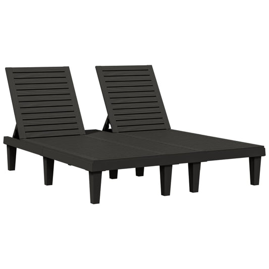 Double Sun Lounger Black 155x138x83 cm Polypropylene Double Sun Lounger Black 155x138x83 cm Polypropylene