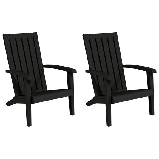 Garden Adirondack Chairs 2 pcs Black Polypropylene Garden Adirondack Chairs 2 pcs Black Polypropylene