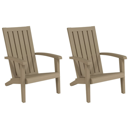 Garden Adirondack Chair | Set of 2 | Light brown | Polypropylene (PP) Garden Adirondack Chair | Set of 2 | Light brown | Polypropylene (PP)