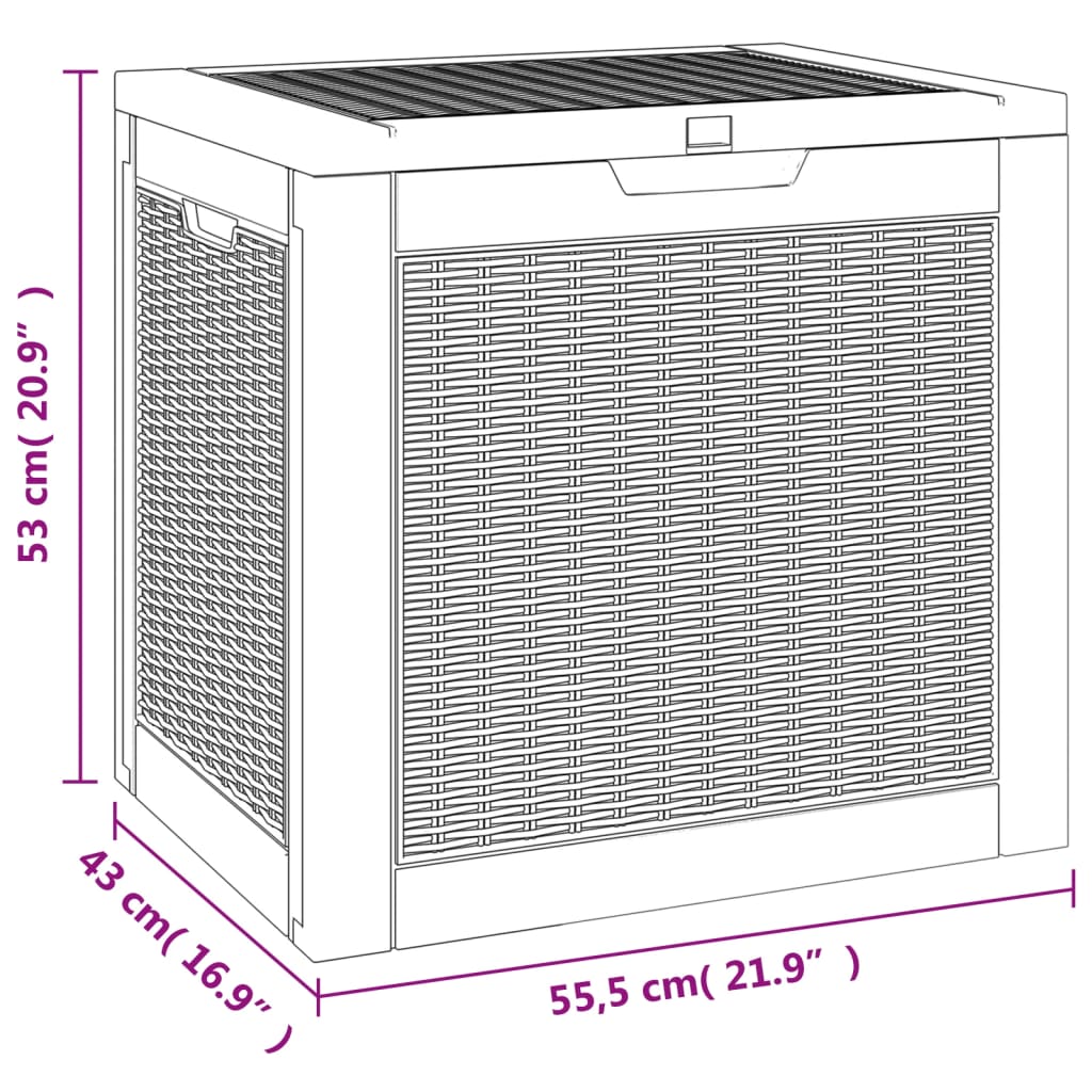 Garden Storage Box Black 55,5x43x53 cm Polypropylene
