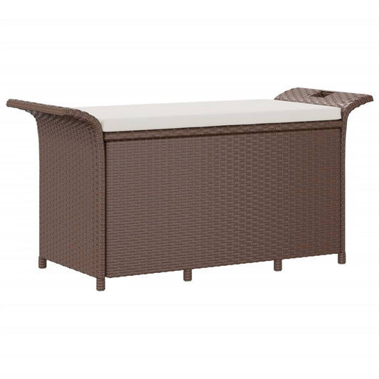 Garden Bench with Cushion Brown 116x46x57 cm Poly Rattan Garden Bench with Cushion Brown 116x46x57 cm Poly Rattan
