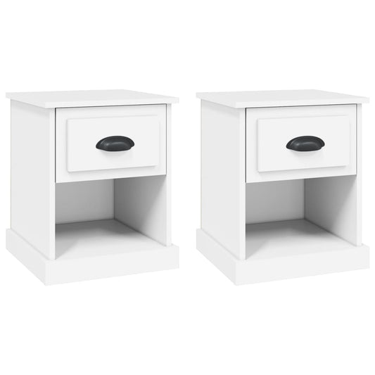 Bedside Cabinets 2 pcs White 39x39x47.5 cm Engineered Wood Bedside Cabinets 2 pcs White 39x39x47.5 cm Engineered Wood