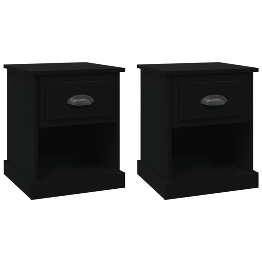 Bedside Cabinets 2 pcs Black 39x39x47.5 cm Engineered Wood Bedside Cabinets 2 pcs Black 39x39x47.5 cm Engineered Wood