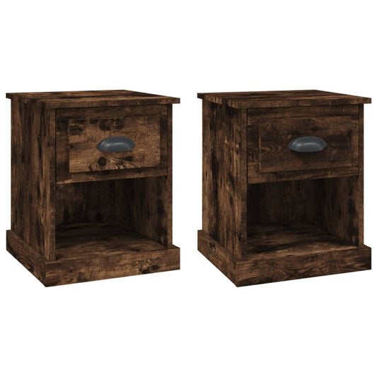 Bedside Cabinets 2 pcs Smoked Oak 39x39x47.5 cm Engineered Wood Bedside Cabinets 2 pcs Smoked Oak 39x39x47.5 cm Engineered Wood