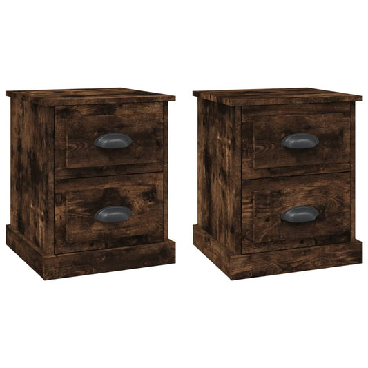 Bedside Cabinets 2 pcs Smoked Oak 39x39x47.5 cm Engineered Wood Bedside Cabinets 2 pcs Smoked Oak 39x39x47.5 cm Engineered Wood