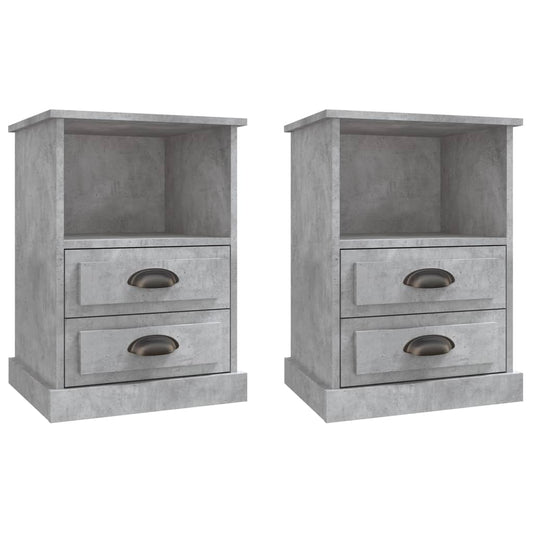 Bedside Cabinets 2 pcs Concrete Grey 43x36x60 cm Bedside Cabinets 2 pcs Concrete Grey 43x36x60 cm