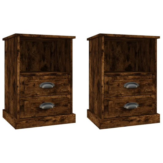 Bedside Cabinets 2 pcs Smoked Oak 43x36x60 cm Bedside Cabinets 2 pcs Smoked Oak 43x36x60 cm