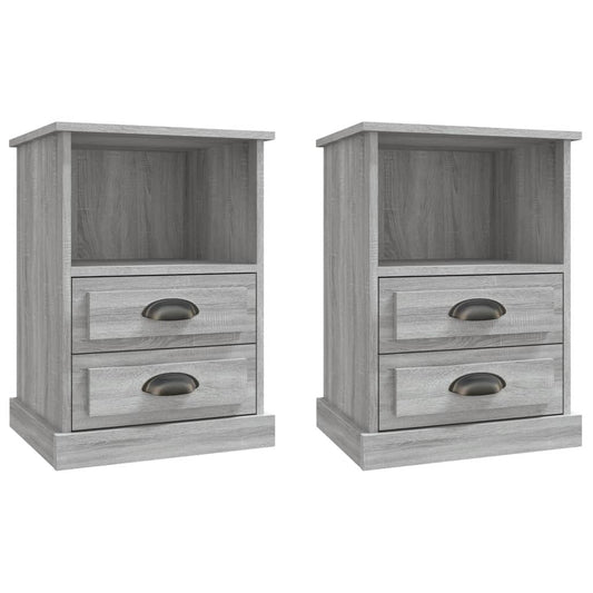 Bedside Cabinets 2 pcs Grey Sonoma 43x36x60 cm Bedside Cabinets 2 pcs Grey Sonoma 43x36x60 cm