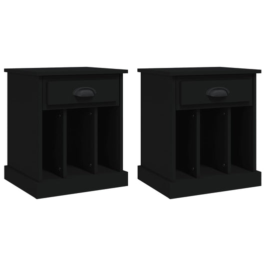 Bedside Cabinets 2 pcs Black 43x36x50 cm Bedside Cabinets 2 pcs Black 43x36x50 cm