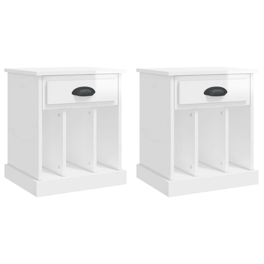 Bedside Cabinets 2 pcs High Gloss White 43x36x50 cm Bedside Cabinets 2 pcs High Gloss White 43x36x50 cm
