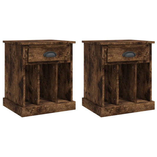 Bedside Cabinets 2 pcs Smoked Oak 43x36x50 cm Bedside Cabinets 2 pcs Smoked Oak 43x36x50 cm