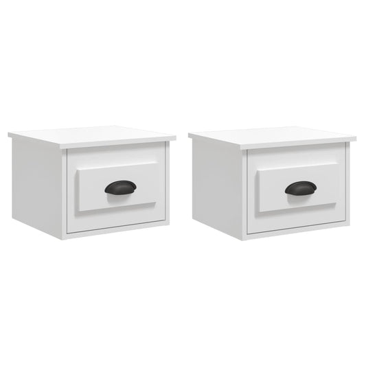 Wall-mounted Bedside Cabinets 2 pcs High Gloss White 41.5x36x28cm Wall-mounted Bedside Cabinets 2 pcs High Gloss White 41.5x36x28cm