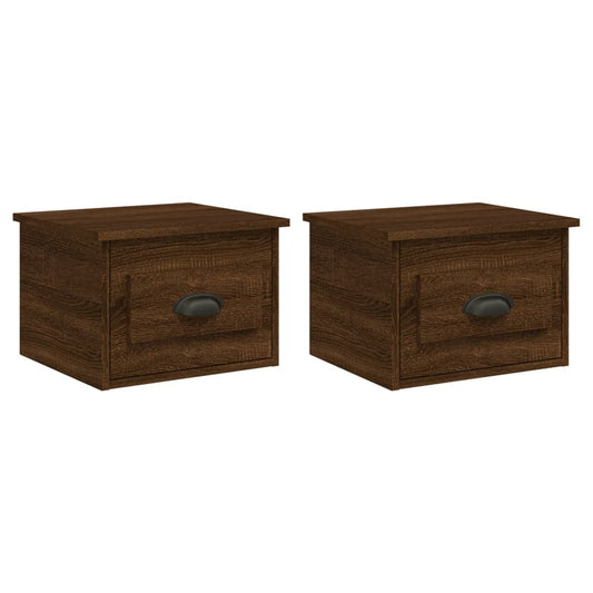 Wall-mounted Bedside Cabinets 2 pcs Brown Oak 41.5x36x28cm Wall-mounted Bedside Cabinets 2 pcs Brown Oak 41.5x36x28cm