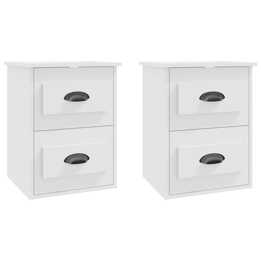 Wall-mounted Bedside Cabinets 2 pcs White 41.5x36x53cm Wall-mounted Bedside Cabinets 2 pcs White 41.5x36x53cm