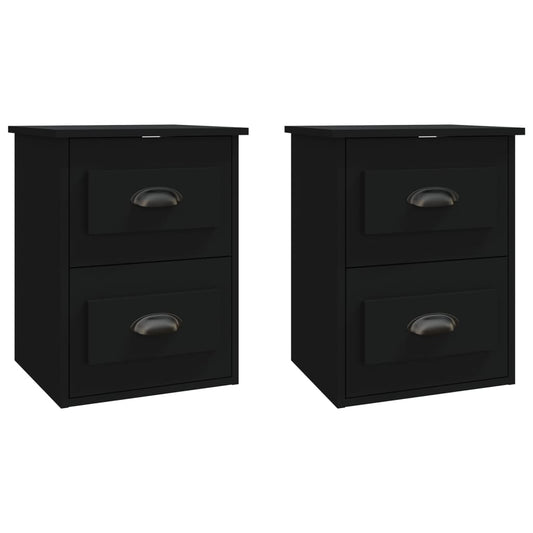 Wall-mounted Bedside Cabinets 2 pcs Black 41.5x36x53cm Wall-mounted Bedside Cabinets 2 pcs Black 41.5x36x53cm
