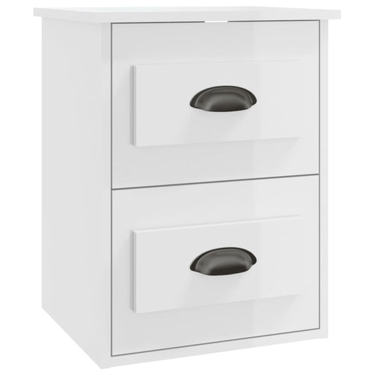 Wall-mounted Bedside Cabinet High Gloss White 41.5x36x53cm Wall-mounted Bedside Cabinet High Gloss White 41.5x36x53cm