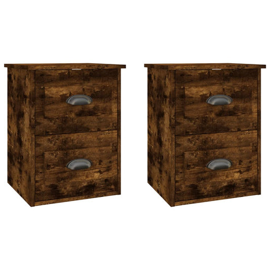 Wall-mounted Bedside Cabinets 2 pcs Smoked Oak 41.5x36x53cm Wall-mounted Bedside Cabinets 2 pcs Smoked Oak 41.5x36x53cm