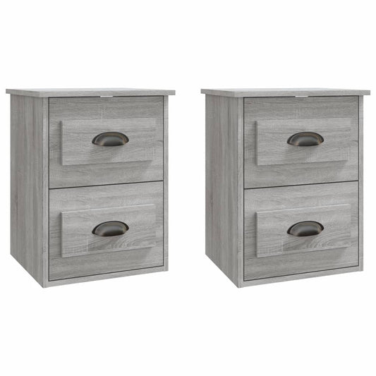 Wall-mounted Bedside Cabinets 2 pcs Grey Sonoma 41,5x36x53cm Wall-mounted Bedside Cabinets 2 pcs Grey Sonoma 41,5x36x53cm