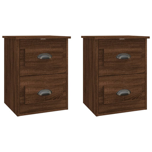 Wall-mounted Bedside Cabinets 2 pcs Brown Oak 41,5x36x53cm Wall-mounted Bedside Cabinets 2 pcs Brown Oak 41,5x36x53cm