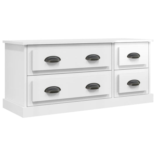 TV Cabinet High Gloss White 100x35.5x45 cm Engineered Wood TV Cabinet High Gloss White 100x35.5x45 cm Engineered Wood