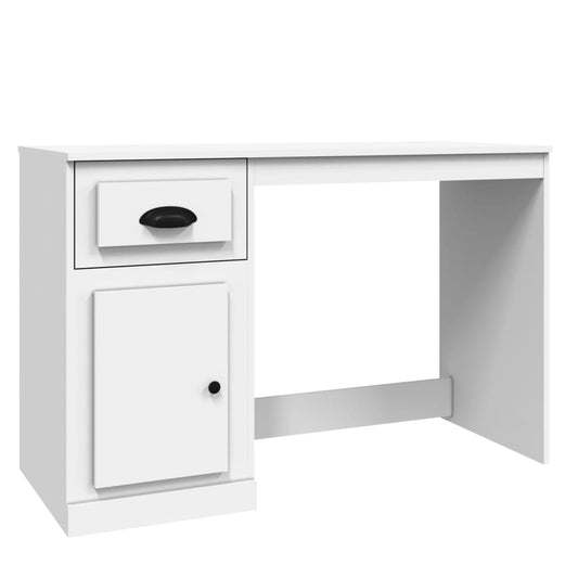 Desk with Drawer White 115x50x75 cm Engineered Wood Desk with Drawer White 115x50x75 cm Engineered Wood
