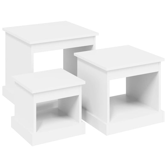 Coffee Tables 3 pcs White Engineered Wood Coffee Tables 3 pcs White Engineered Wood