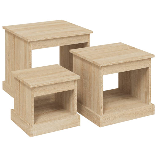 Coffee Tables 3 pcs Sonoma Oak Engineered Wood Coffee Tables 3 pcs Sonoma Oak Engineered Wood