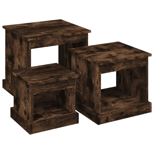 Coffee Tables 3 pcs Smoked Oak Engineered Wood Coffee Tables 3 pcs Smoked Oak Engineered Wood