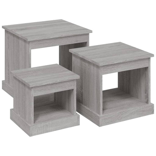 Coffee Tables 3 pcs Grey Sonoma Engineered Wood Coffee Tables 3 pcs Grey Sonoma Engineered Wood