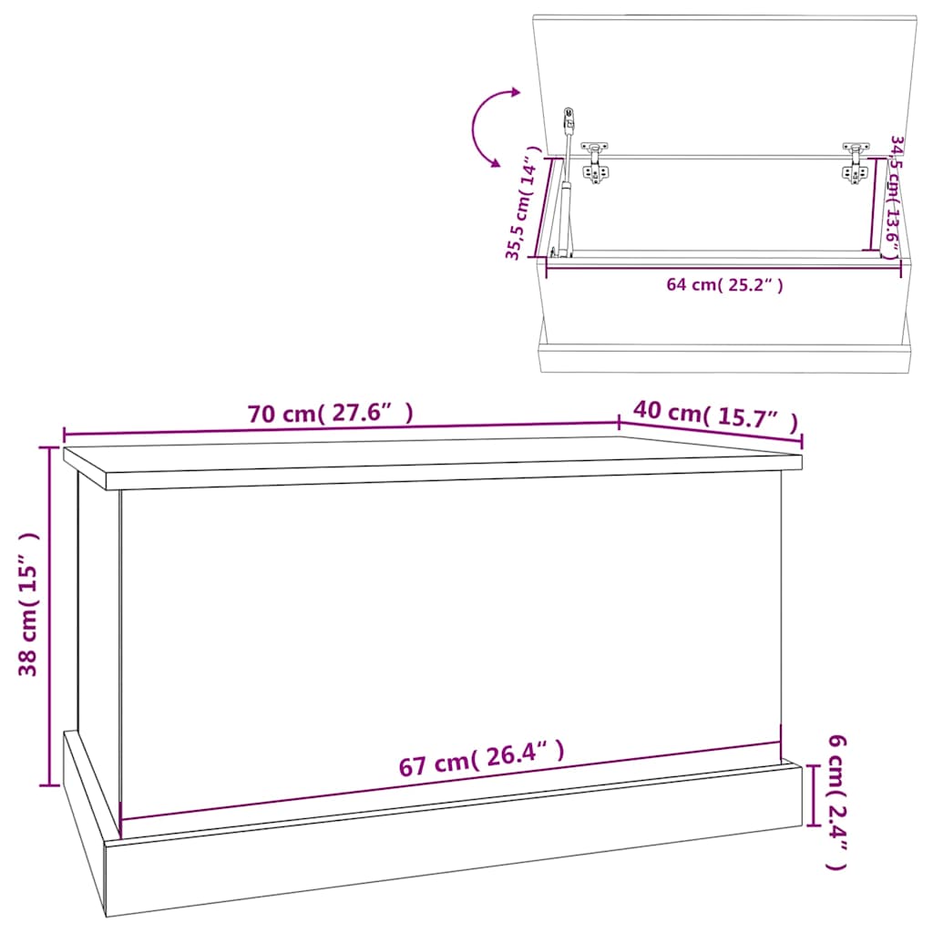 Storage Box | Black | Engineered wood | Medium | Storage Box