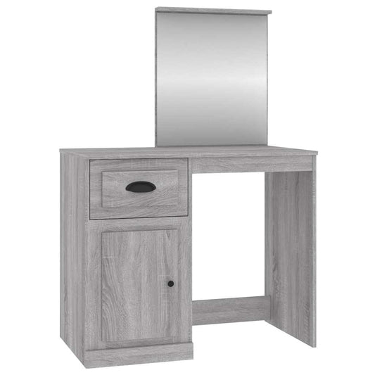 Dressing Table with Mirror Grey Sonoma 90x50x132.5 cm Dressing Table with Mirror Grey Sonoma 90x50x132.5 cm